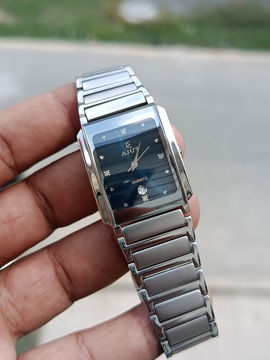 Ajut Sm-25 Square Navy Blue Dial Watch