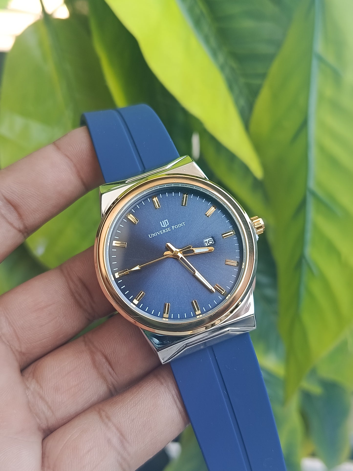 Universe Point Double Tone Silicone Strap Men's watch