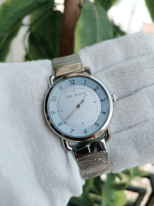 Ted Baker Harriett 38mm Silver-Tone Mesh Strap Watch – Elegant Stainless Steel Design