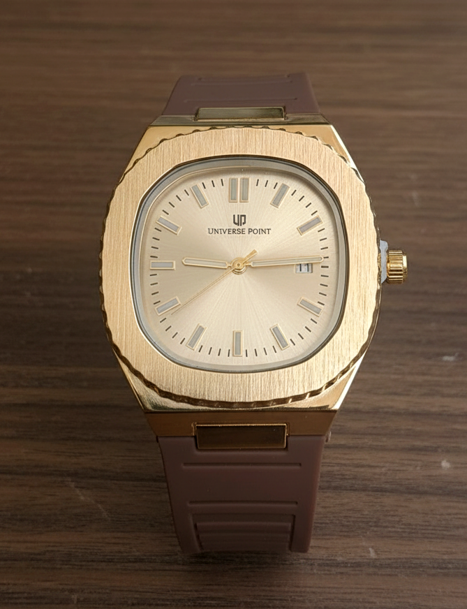 Universe Point Double Tone Yellow Gold Dial Quartz Men’s Watch