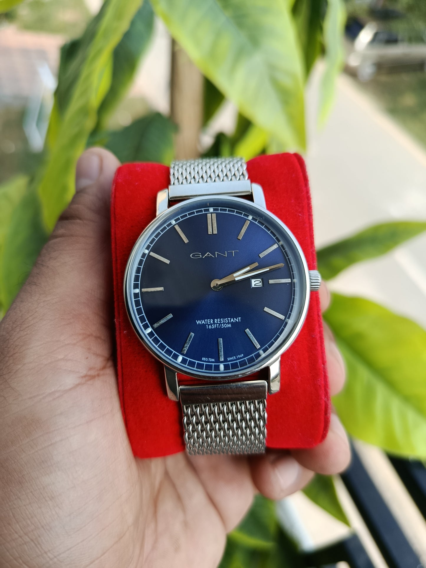 GANT Men’s Classic Watch G109006 – 43mm Blue Dial Stainless Steel Analog Timepiece
