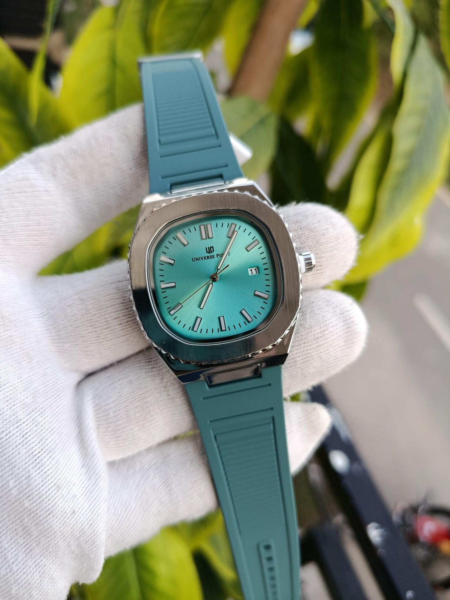 Universe Point Double Tone Silver Dial Men's Watch