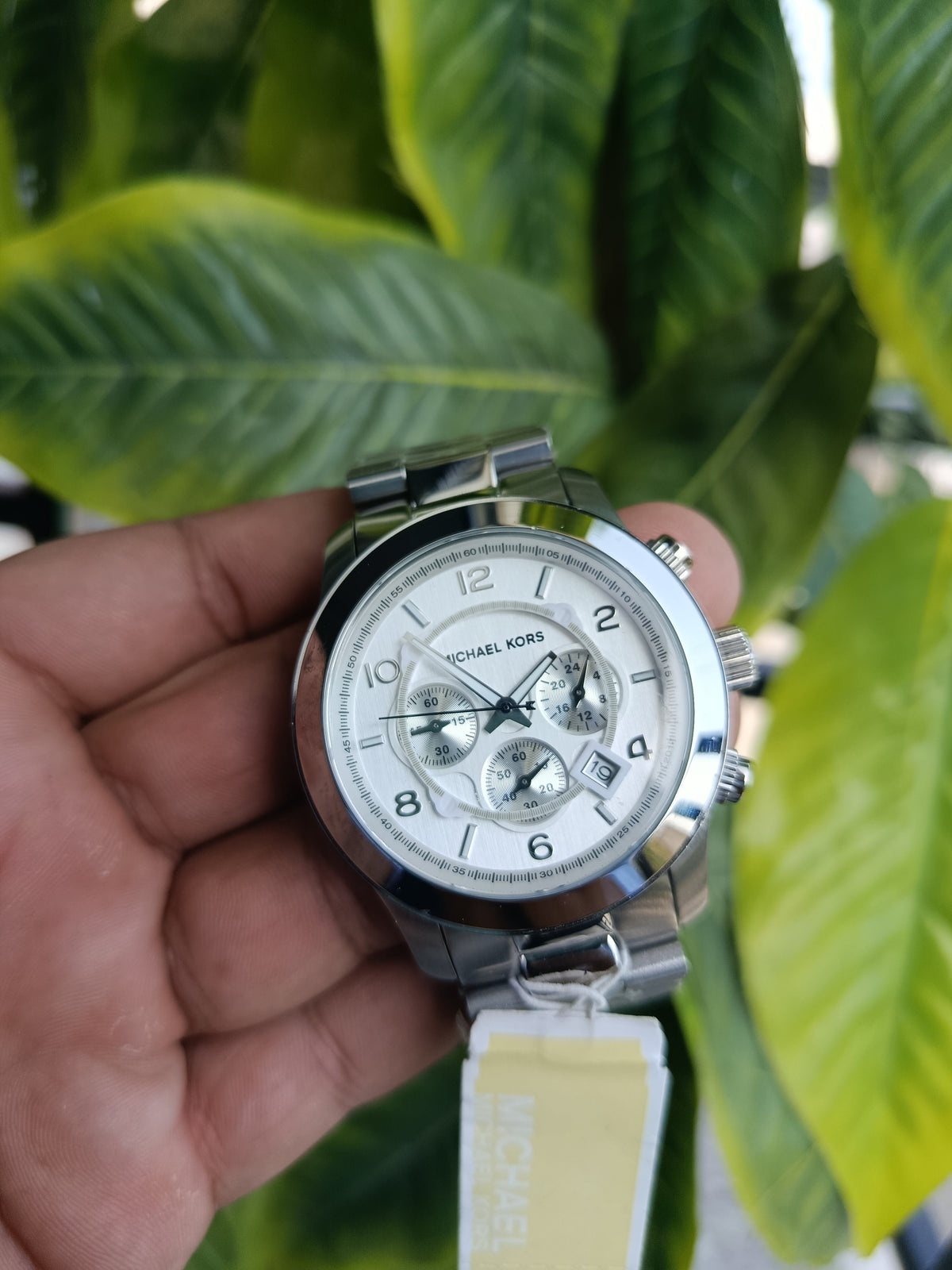 MICHAEL KORS “OVERSIZED RUNWAY” MK8086 SILVER WATCH LINKS Michael Kors Runway Men main image 2