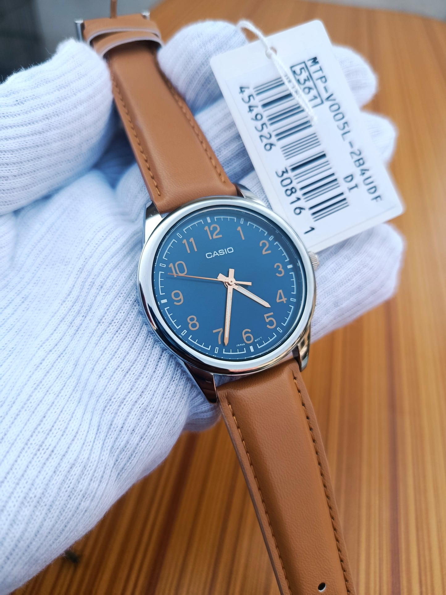 Casio MTP-V005L-2B4 – Classic Blue Dial Leather Strap Men’s Watch