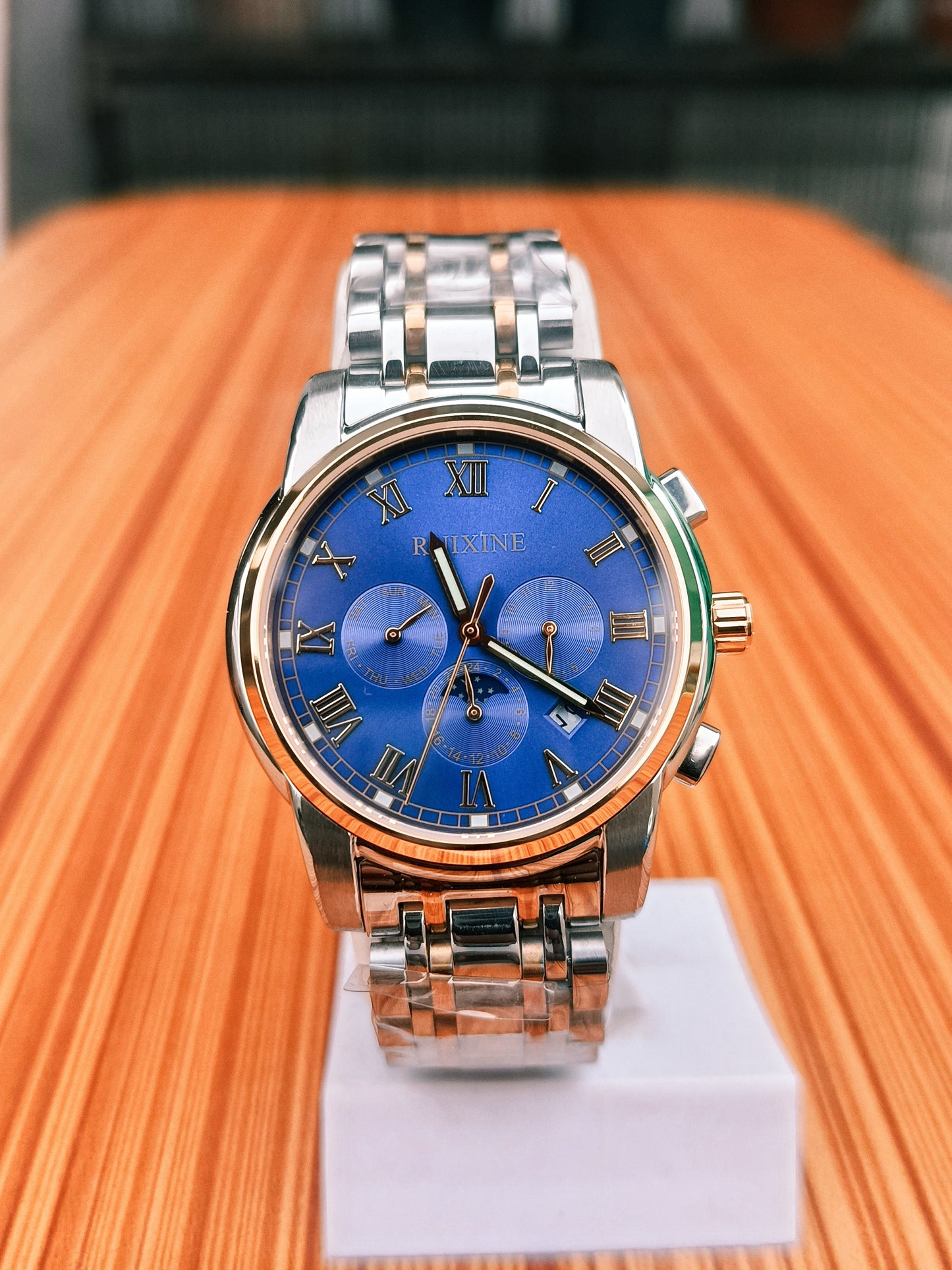 Ruixine Men's Moon phase Stainless Automatic Watch