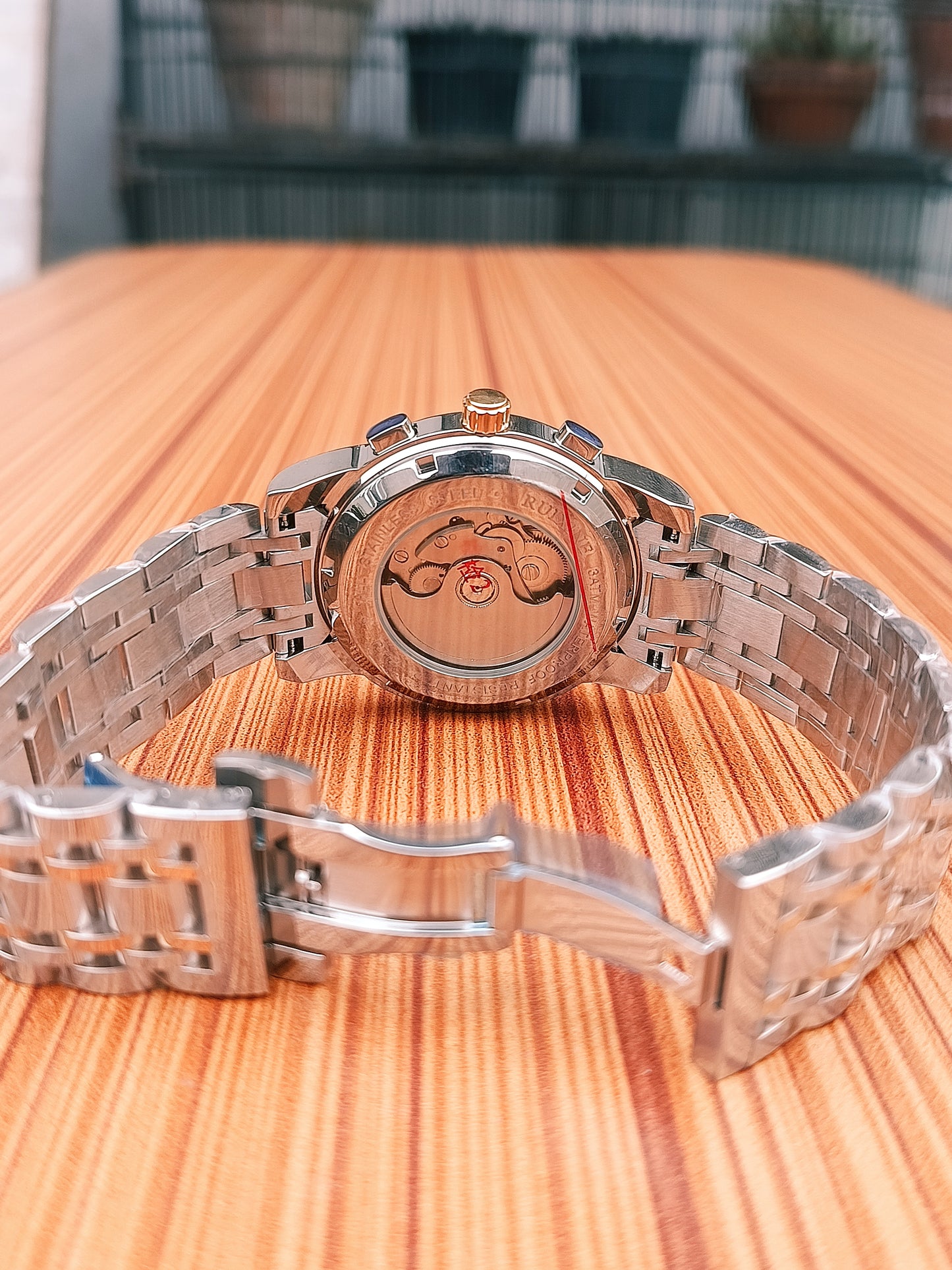 Ruixine Men's Moon phase Stainless Automatic Watch