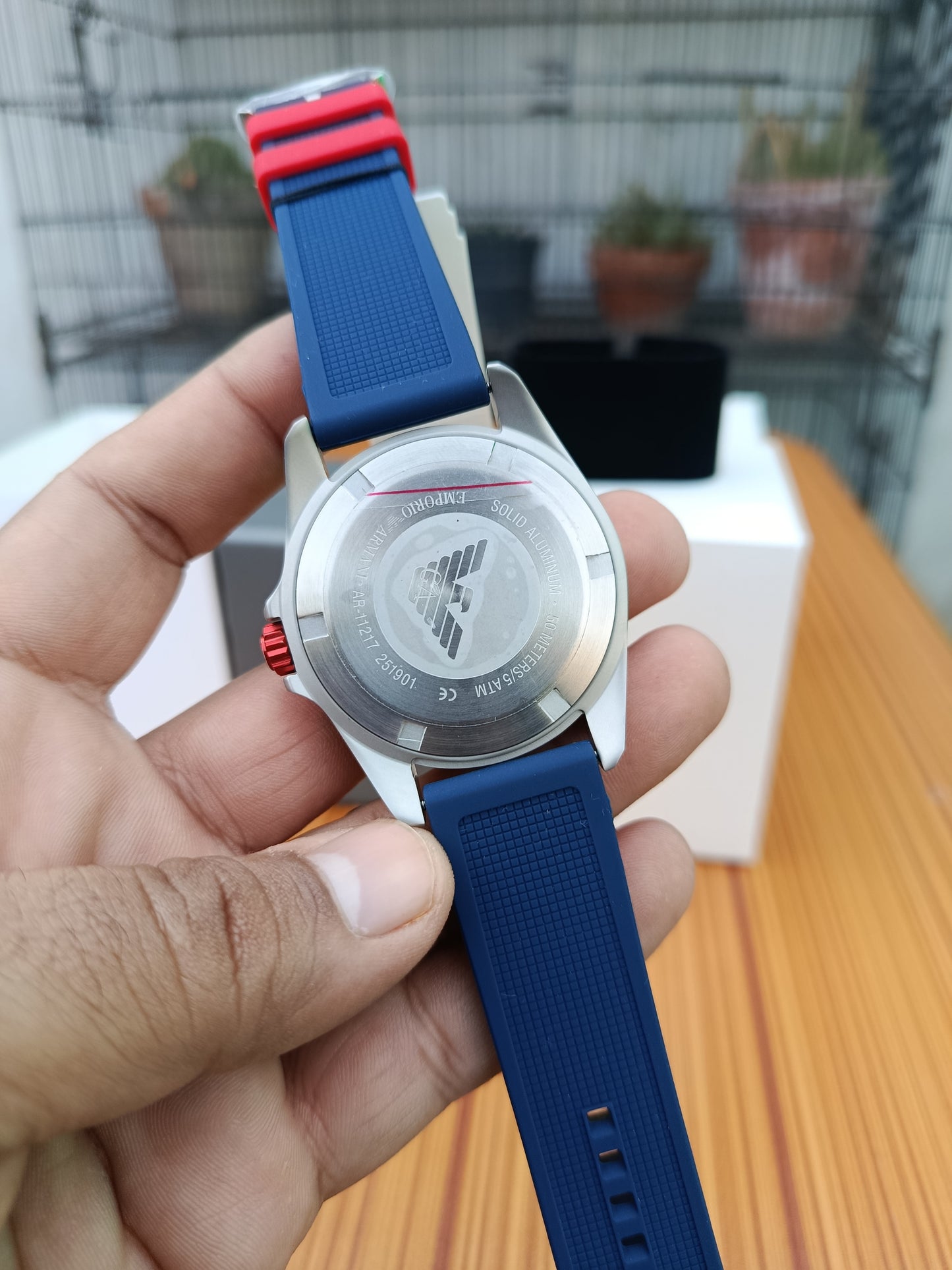 Emporio Armani Sigma Men’s Quartz Blue Dial Blue Silicone Strap Watch – AR11217