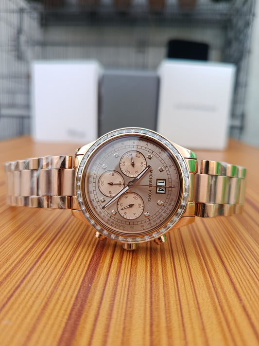 Michael Kors Quartz Rose Gold Stainless Steel Rose Gold Dial 40mm Watch – MK6204