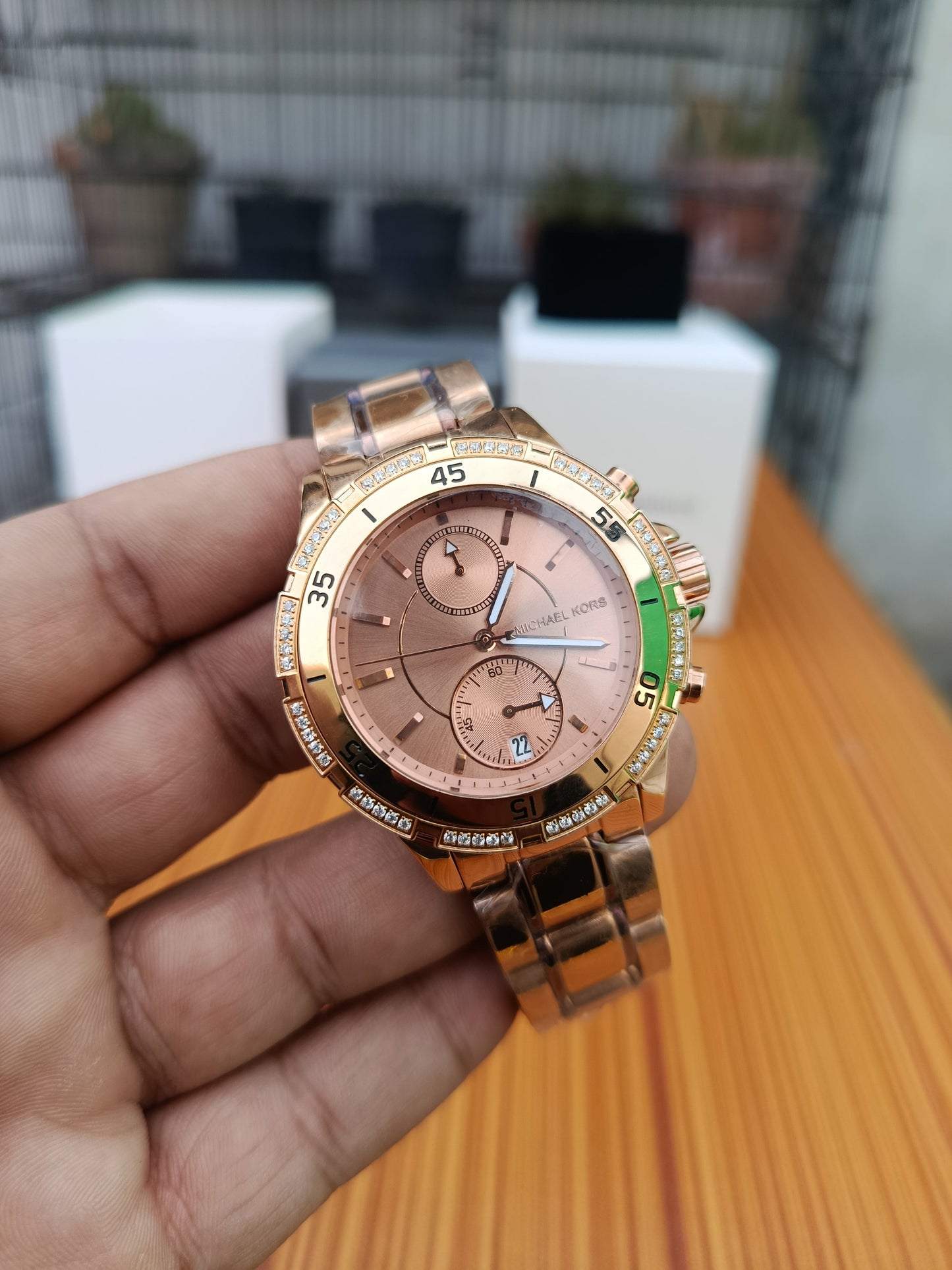 Michael Kors Women’s Quartz Rose Gold Stainless Steel Rose Gold Dial 38mm Watch – MK5620