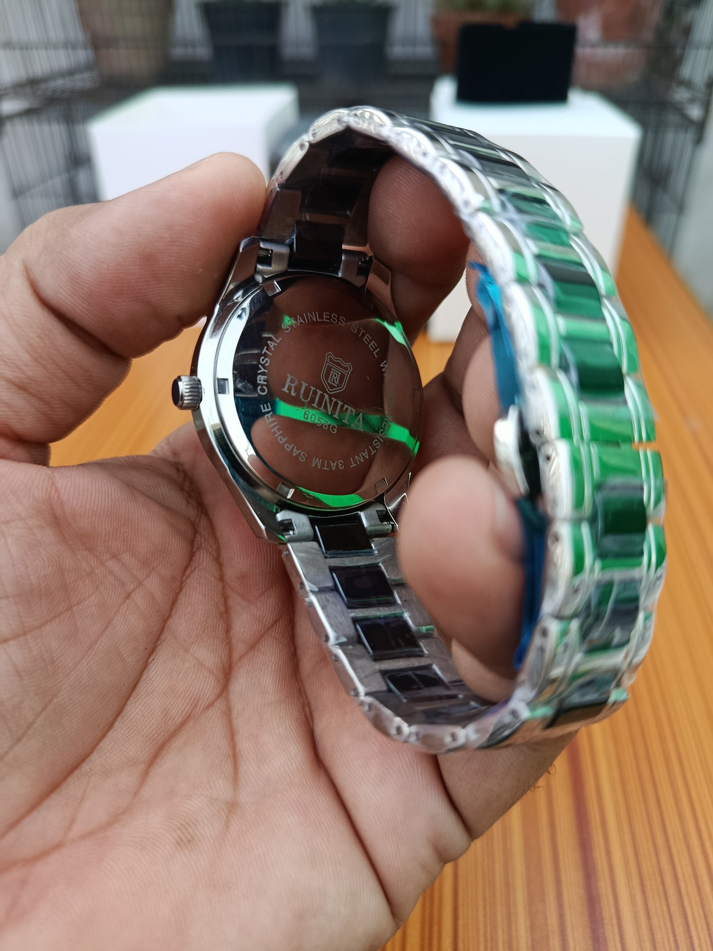 Ruinita Sapphire Ceramic Date and Date Men's Watch