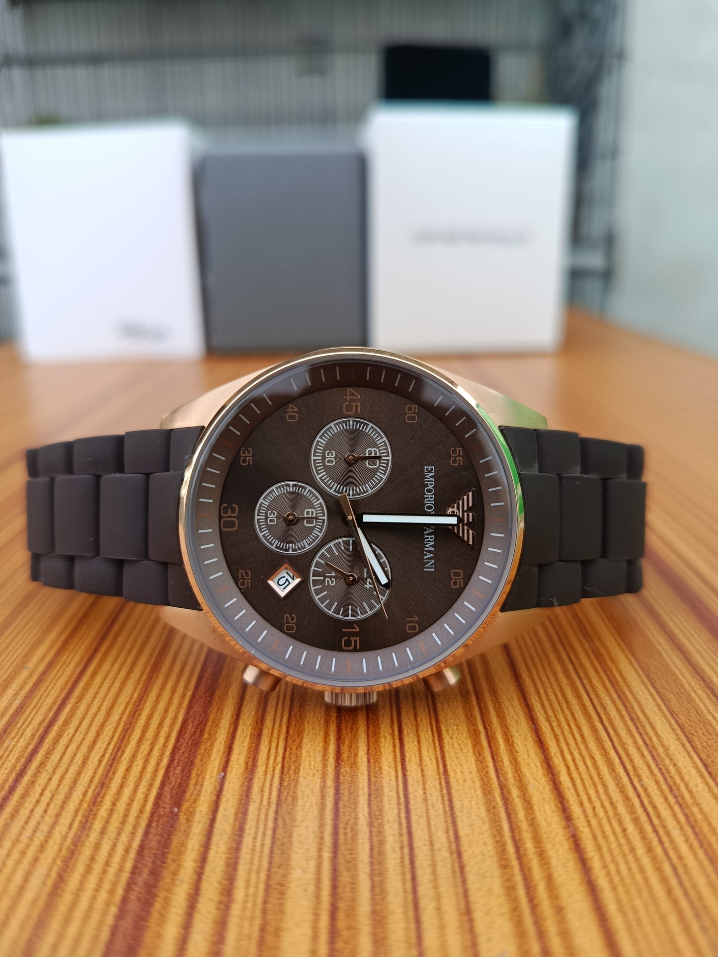Emporio Armani Sportivo Chronograph Stainless Steel Black Dial Men’s Watch – AR5905