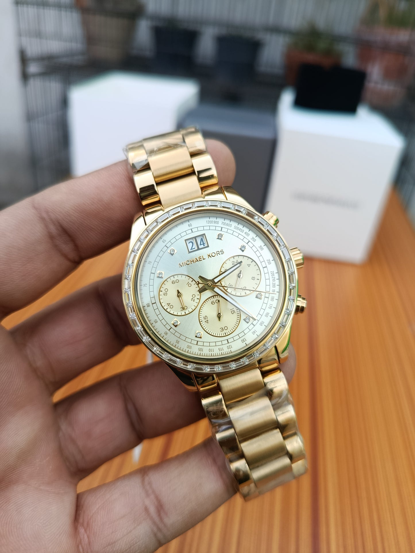 Michael Kors Quartz Gold Stainless Steel Gold Dial 40mm Watch MK6187