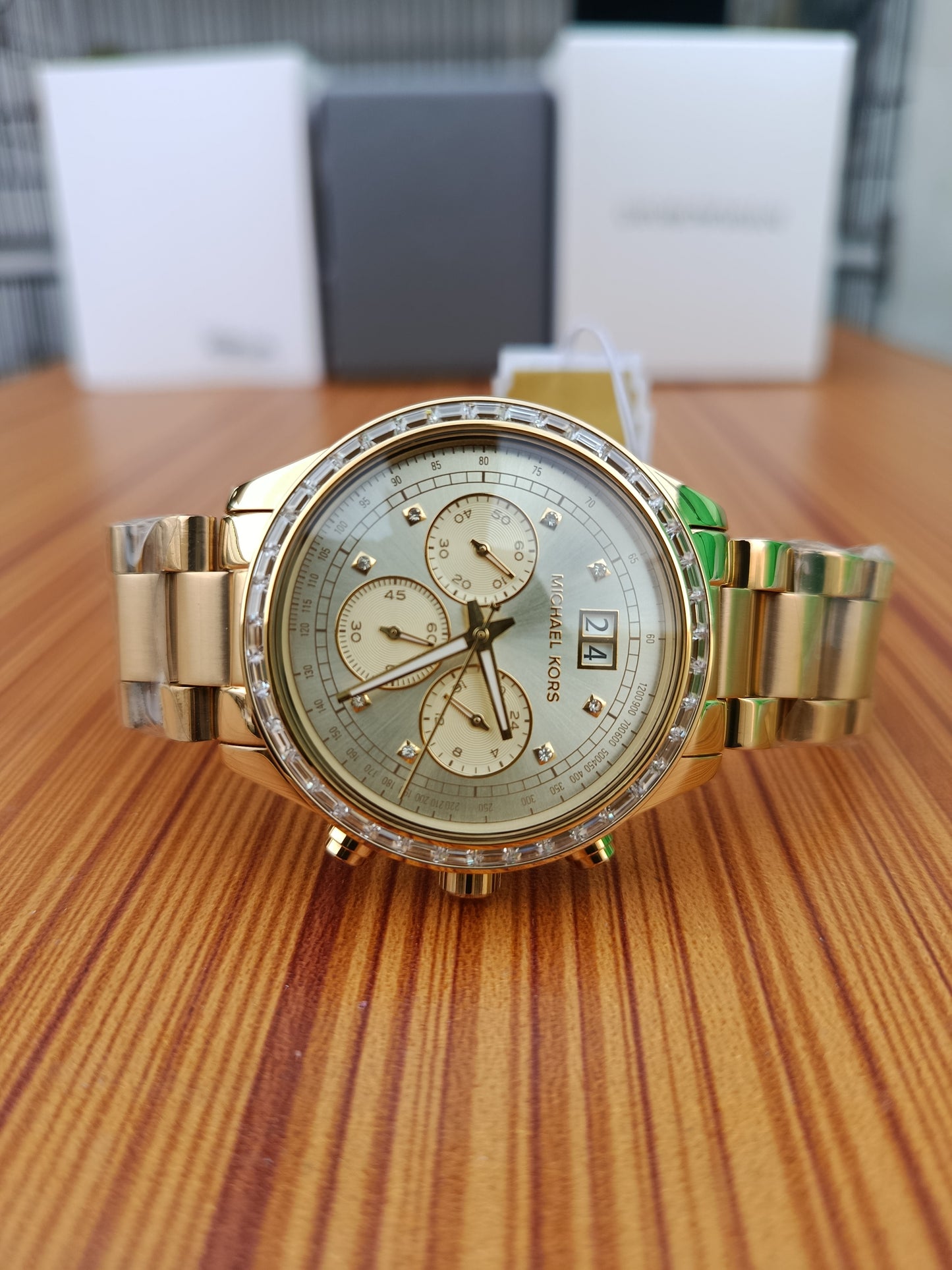 Michael Kors Quartz Gold Stainless Steel Gold Dial 40mm Watch MK6187