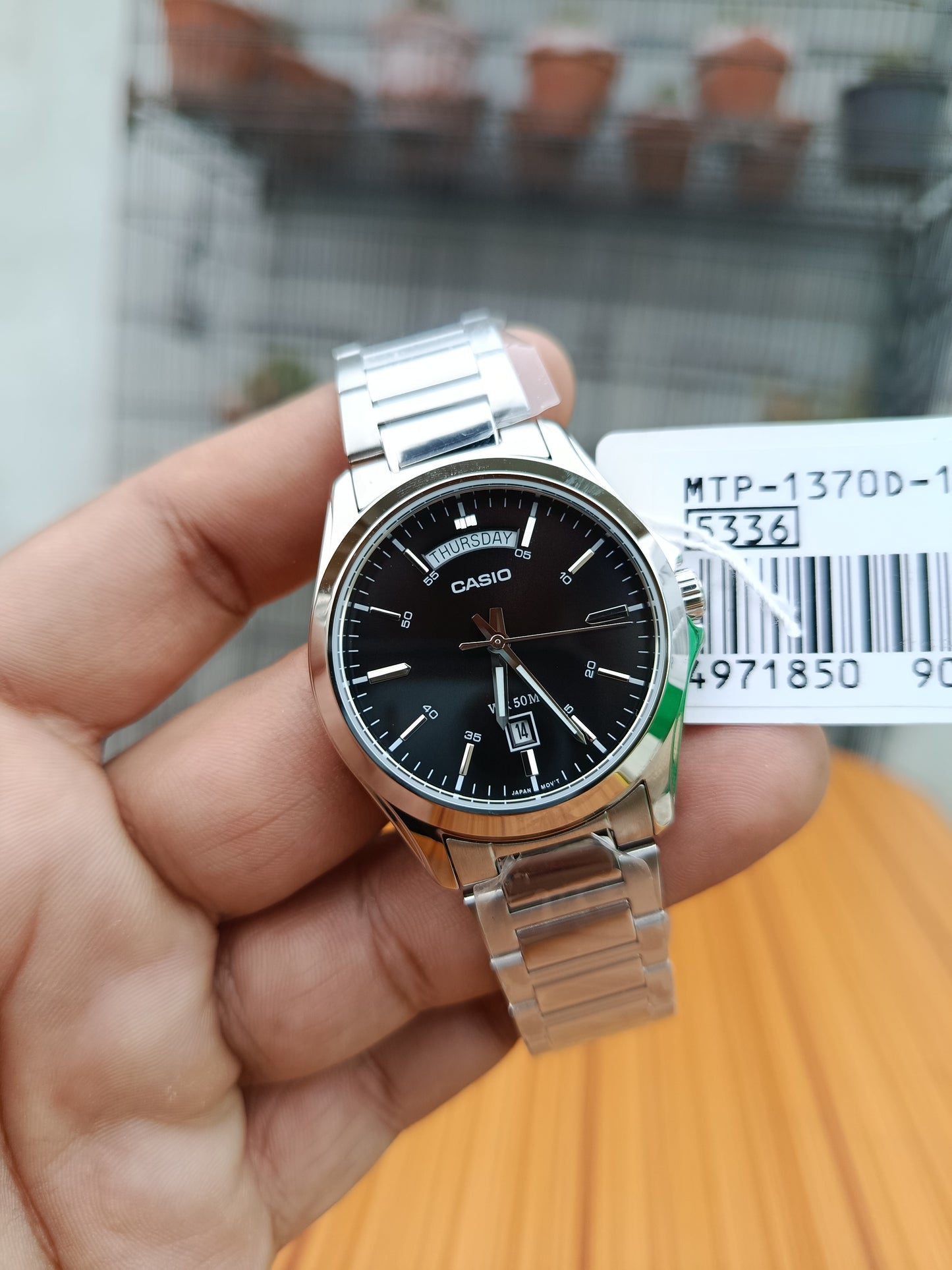 Casio MTP-1370D-1A1 Men’s Quartz Watch | Black Dial Stainless Steel Metal Band