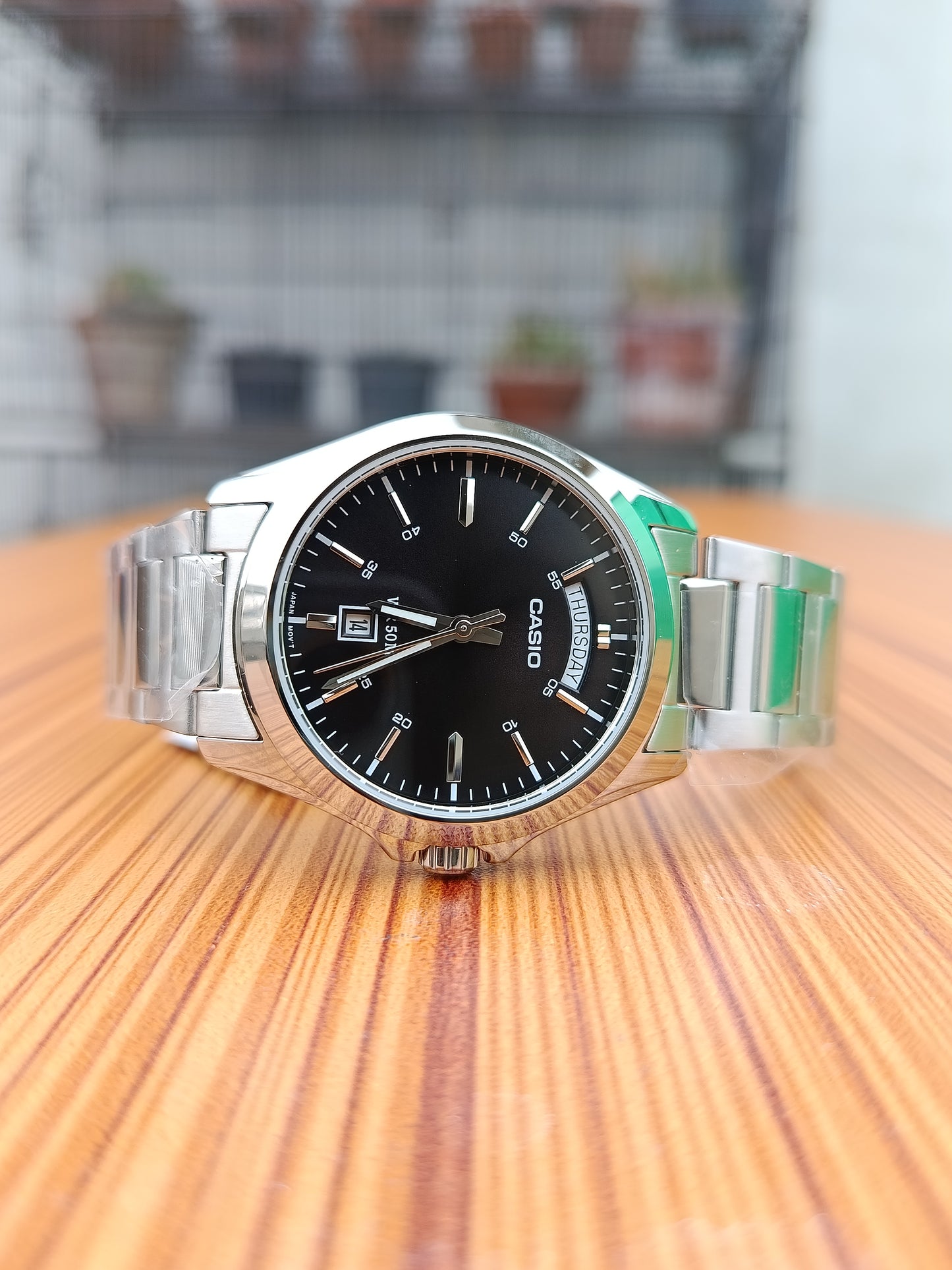 Casio MTP-1370D-1A1 Men’s Quartz Watch | Black Dial Stainless Steel Metal Band