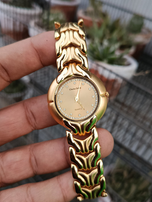 Charles Delon Vintage Gold Plated Unisex Watch