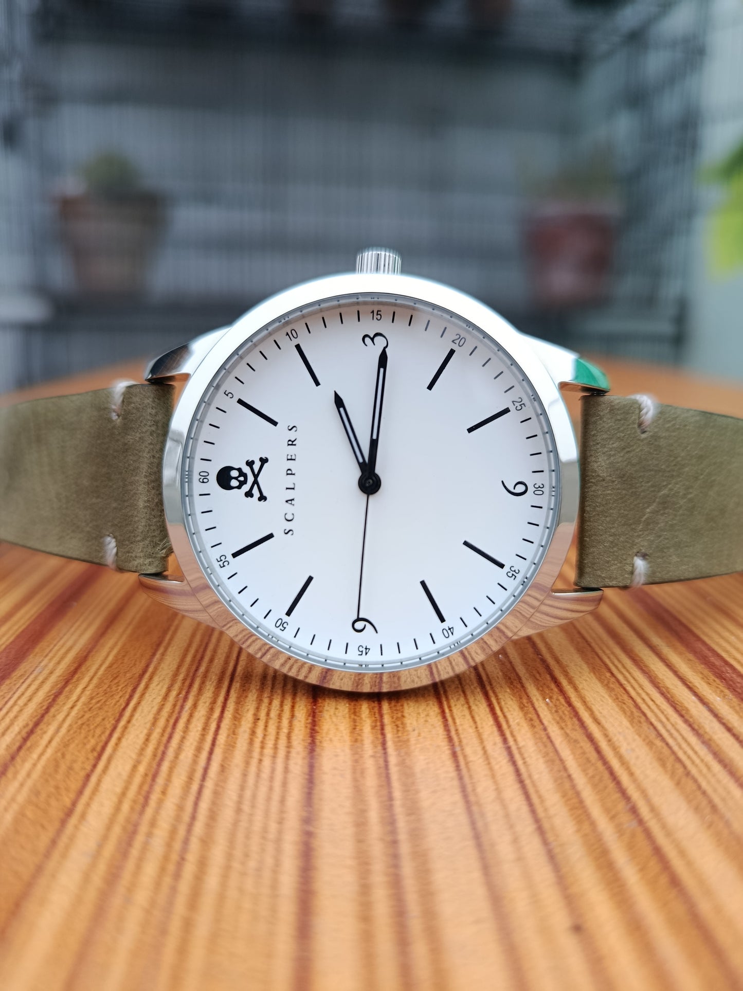 Scalpers Men’s Watch – White & Olive Green