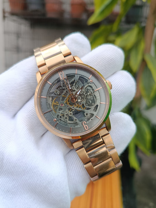 Kenneth Cole Men’s Skeleton Watch KC50054003 – Rose Gold-Tone Stainless Steel Luxury Timepiece