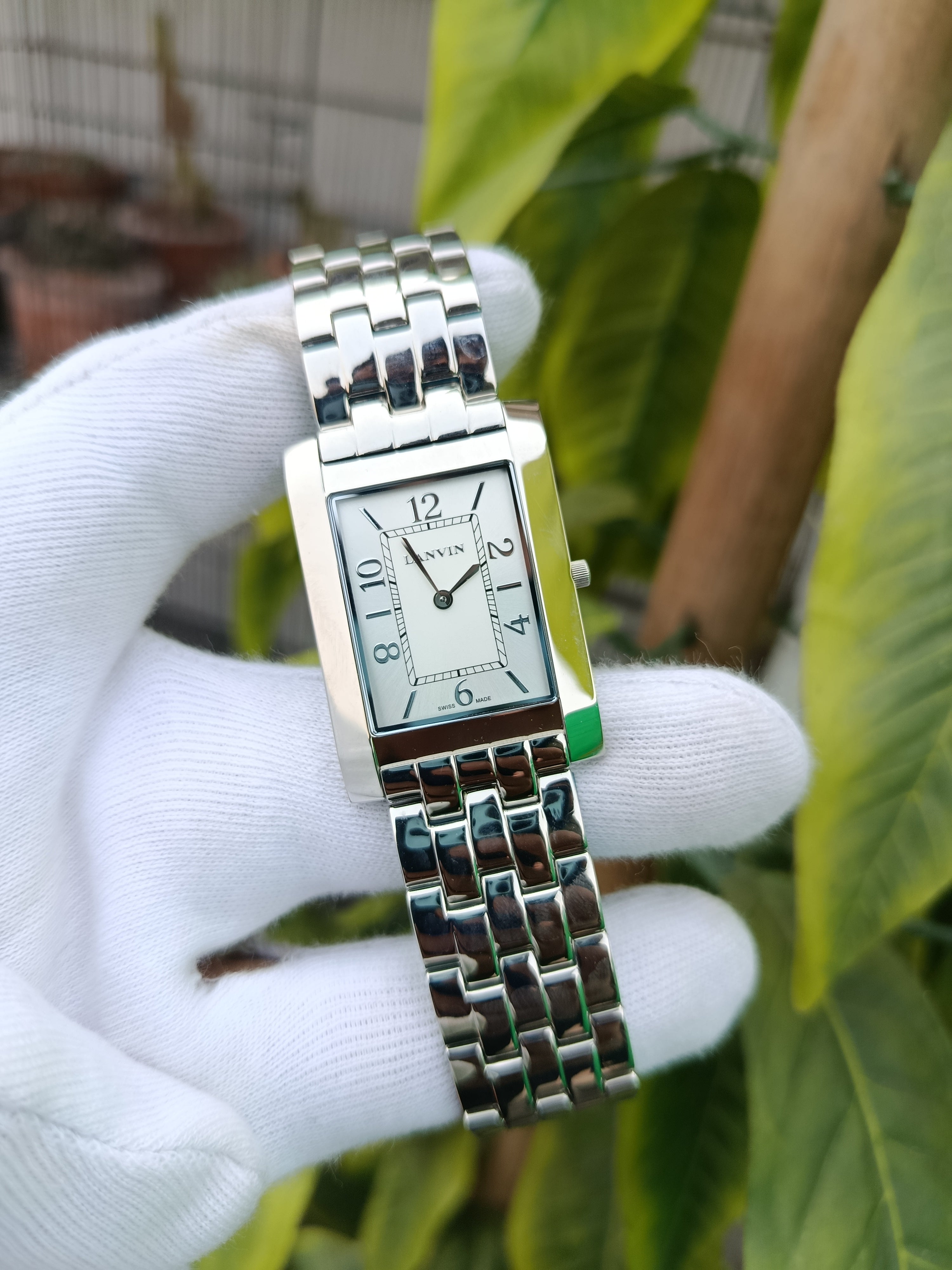 Lanvin Men's Wrist Watch Tank Shape Silver Shade Dial – ZWC & Co.