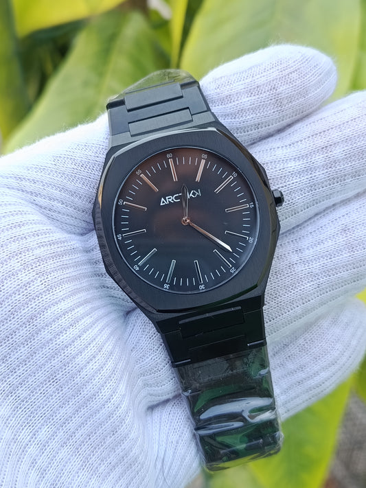 Arctik Cargo Men’s Black Slim Watch – Quartz Movement, Minimal Design