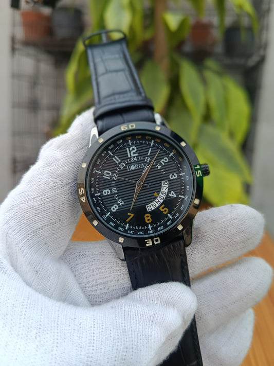Horra Corona Series Analog Black Dial Men’s Watch – PB817MLBK48