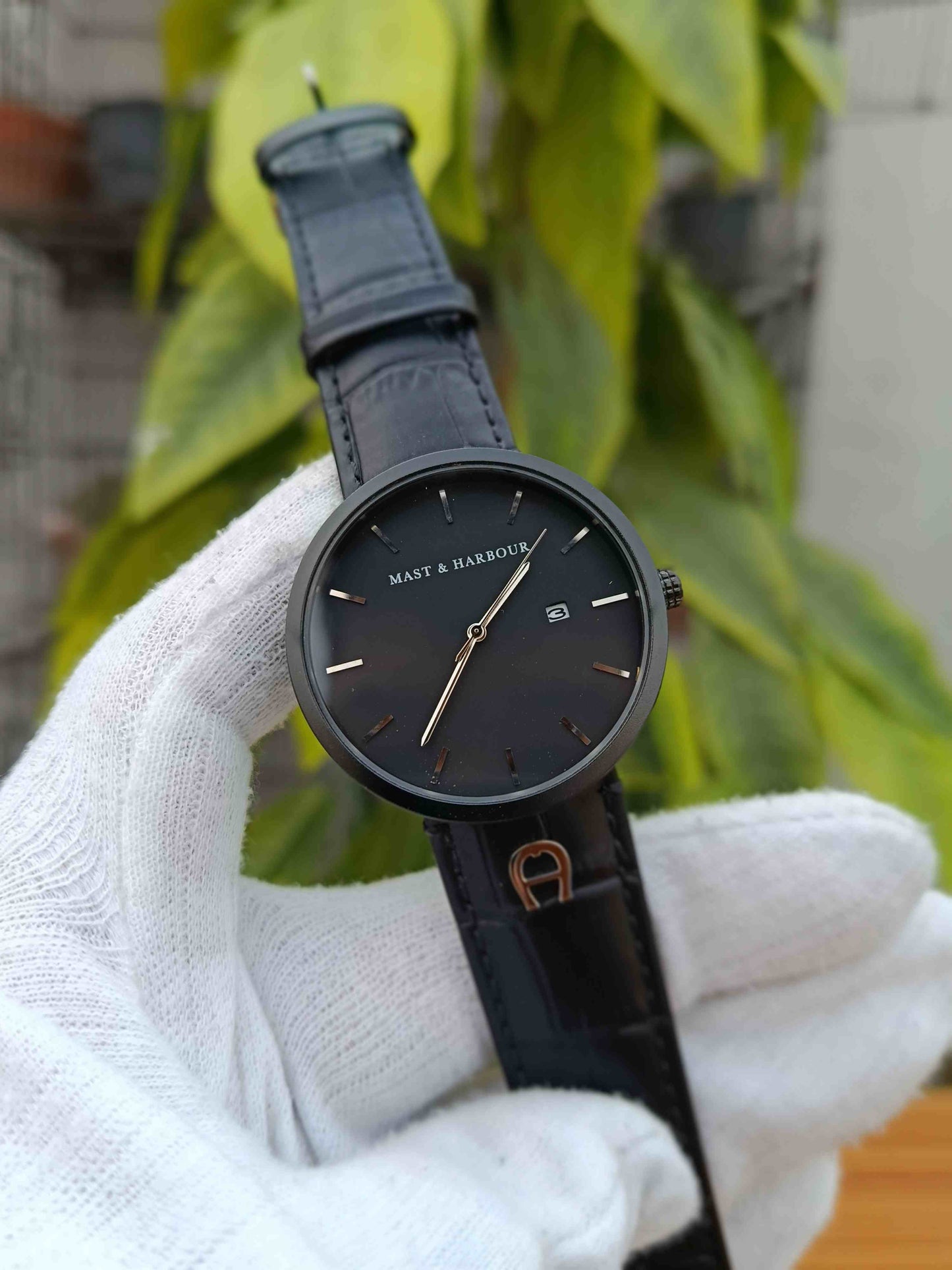 Mast & Harbour Black Leather Strap Watch Classy