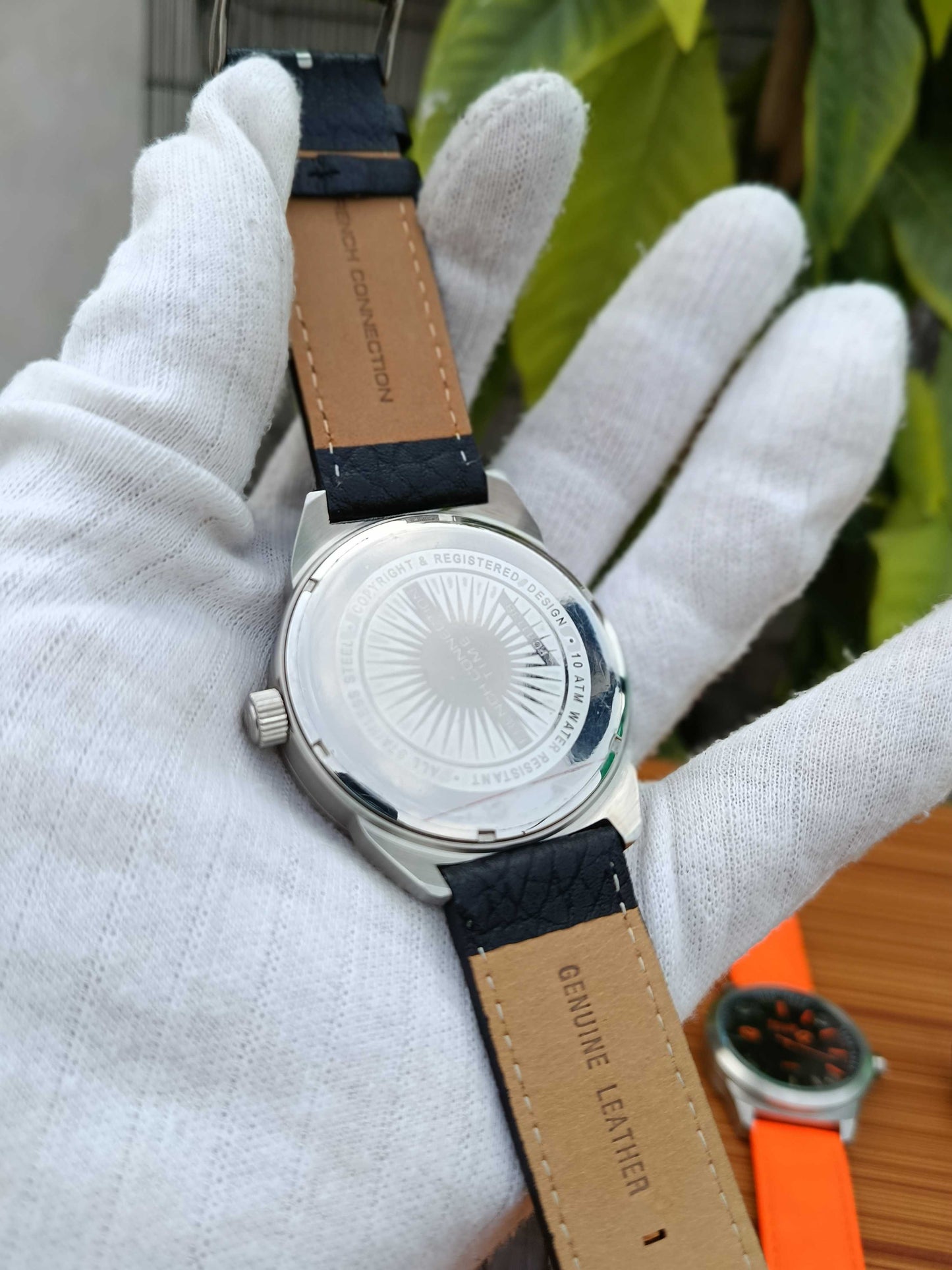 Fcuk Black Leather Strap Men's Watch Big Dial Numbers