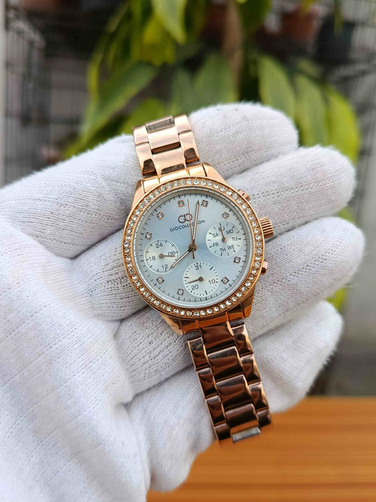 GIO Collection Women's Rose Gold Watch 2013-33 – Elegant Stainless Steel Ladies Wrist Watch
