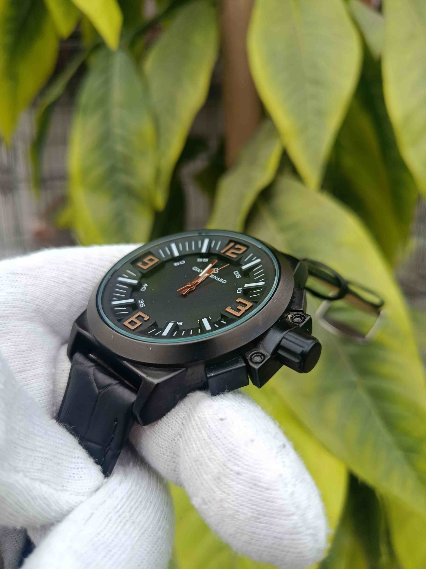 Giani Barnard Classic Black Leather Strap Men's Watch