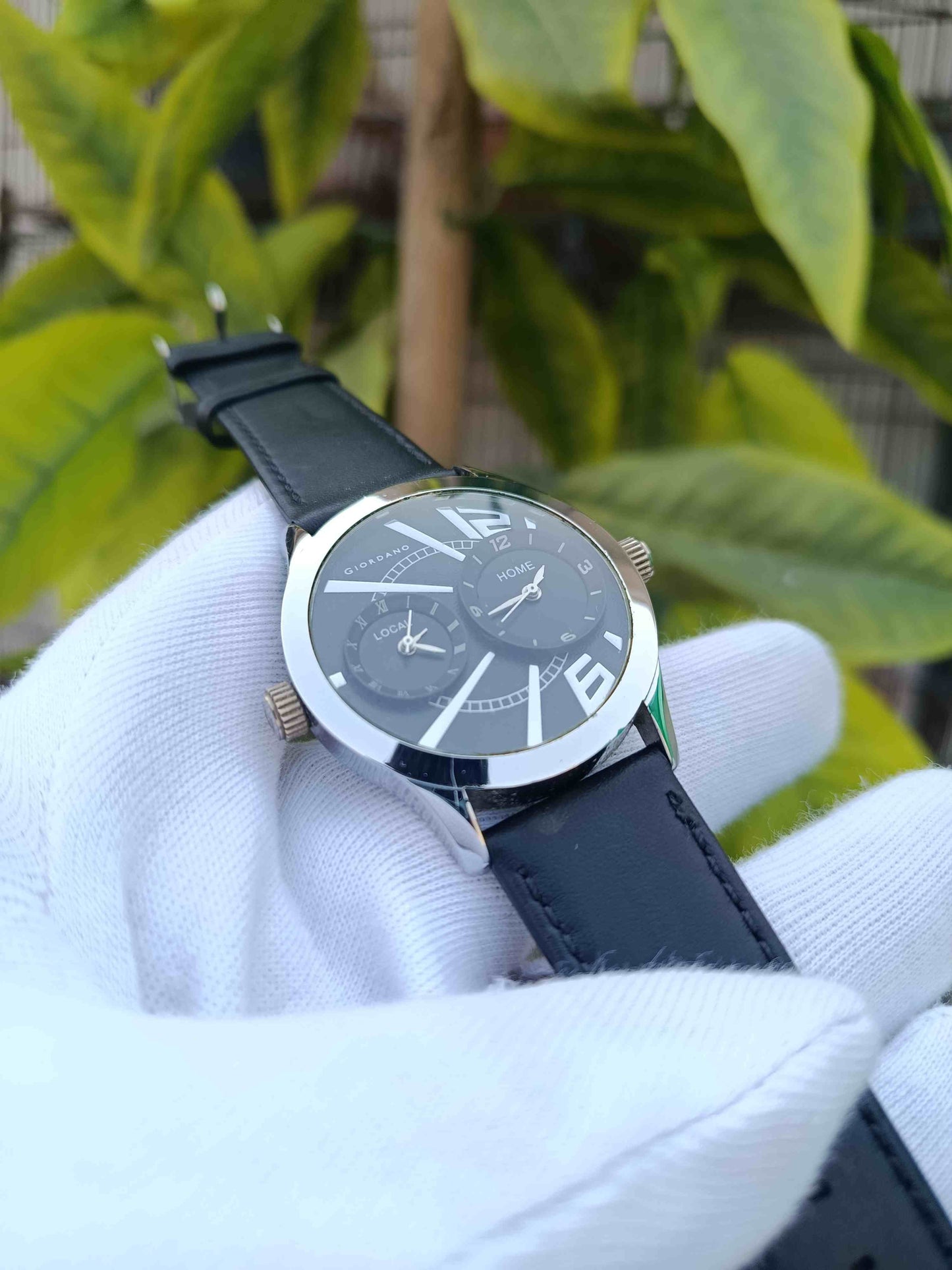 Giordano Dual Time 6868 Men's Leather Strap Watch