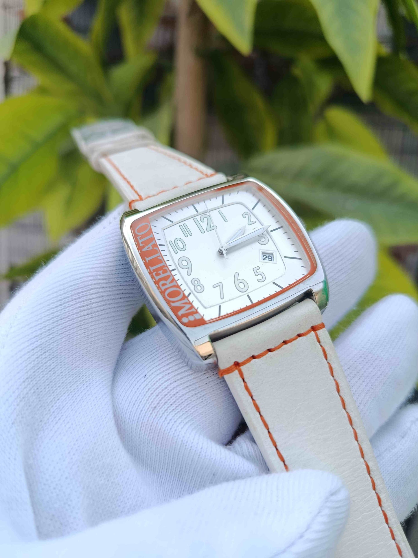 Morellato Men's White Leather Strap Watch