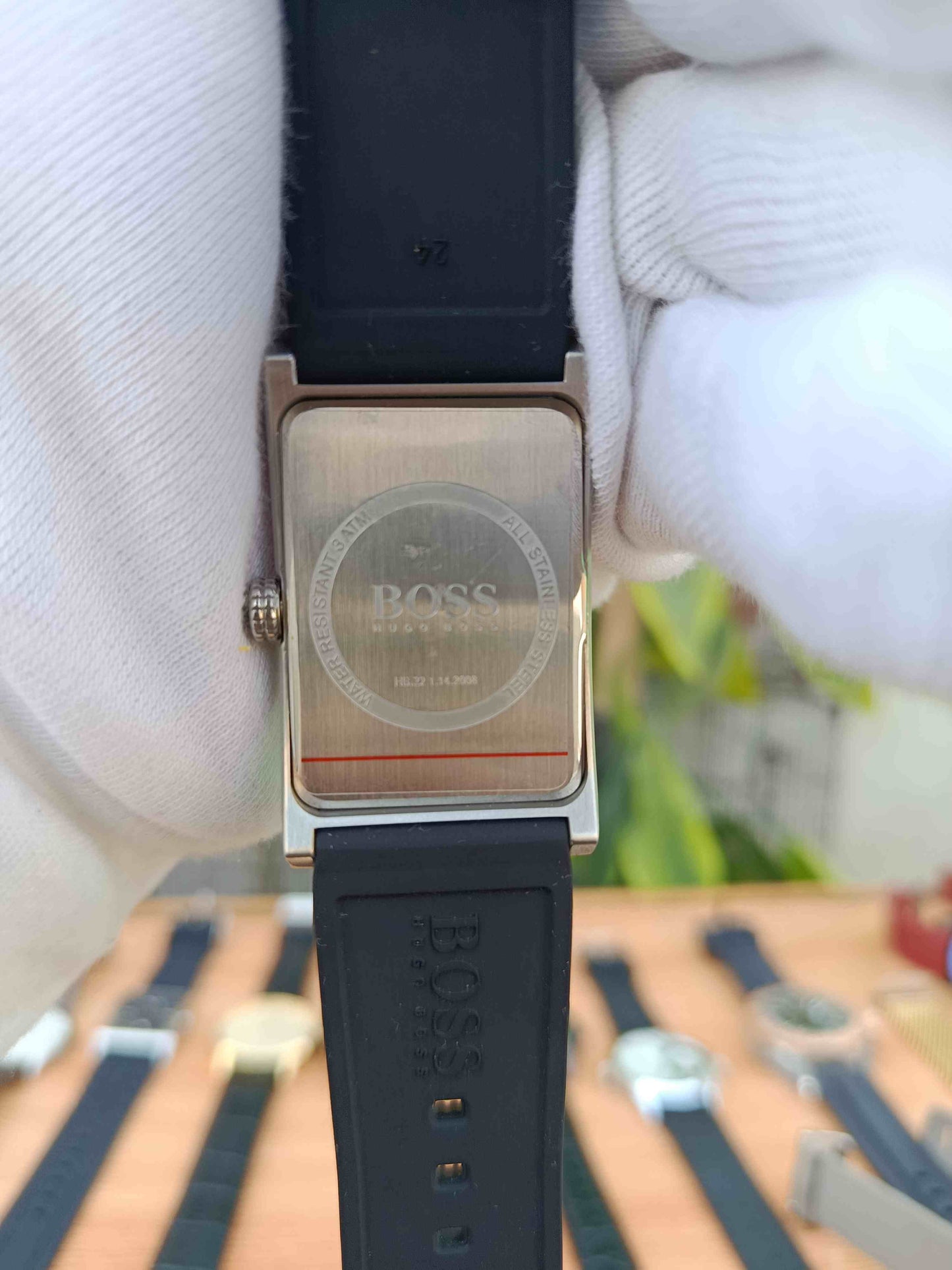 Hugo Boss Square Shape Dial Men's Watch Silicone Strap