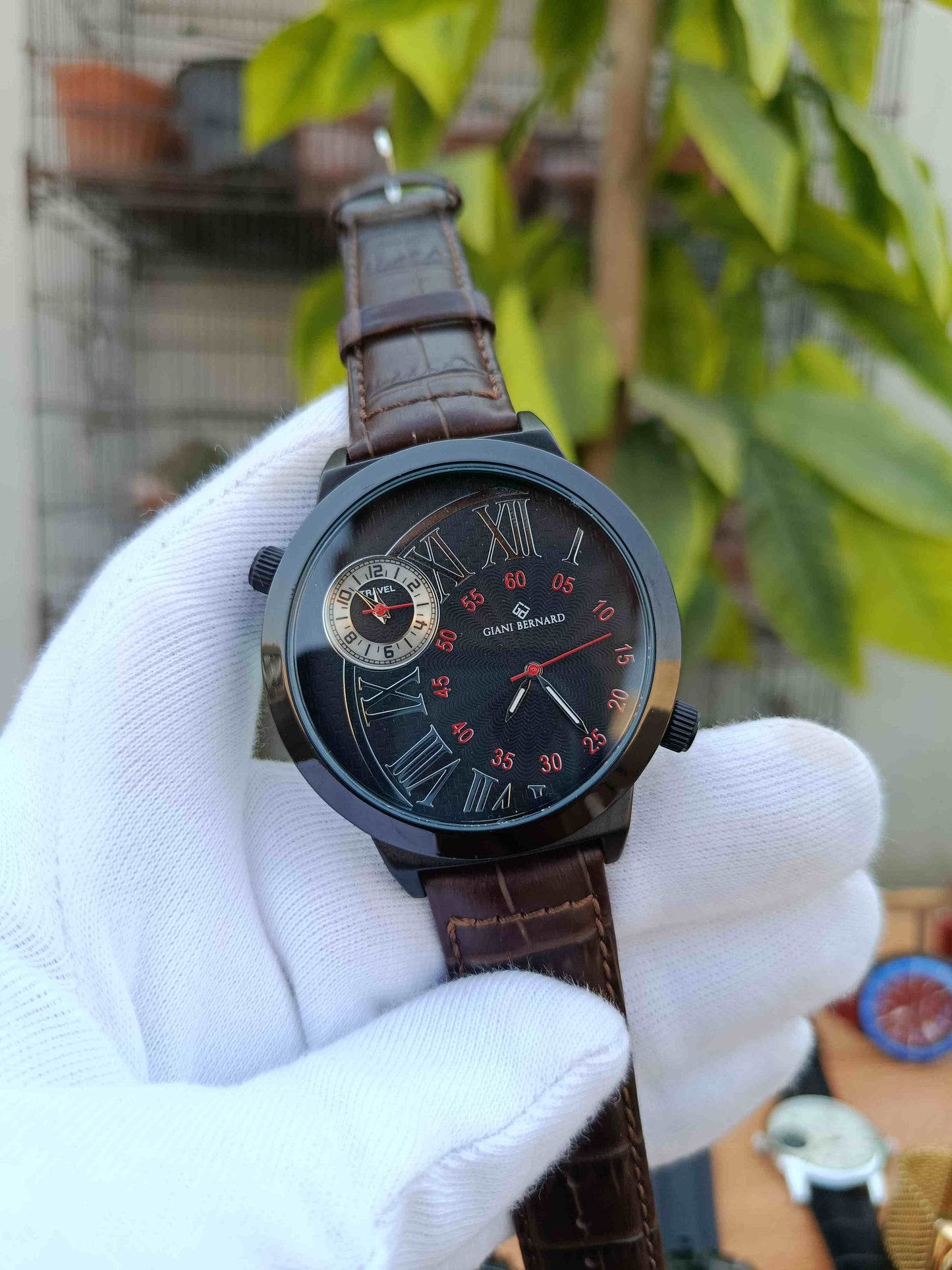 Men Black Analogue Watch 104C | Stylish Black Dial Stainless Steel Wrist Watch for Men