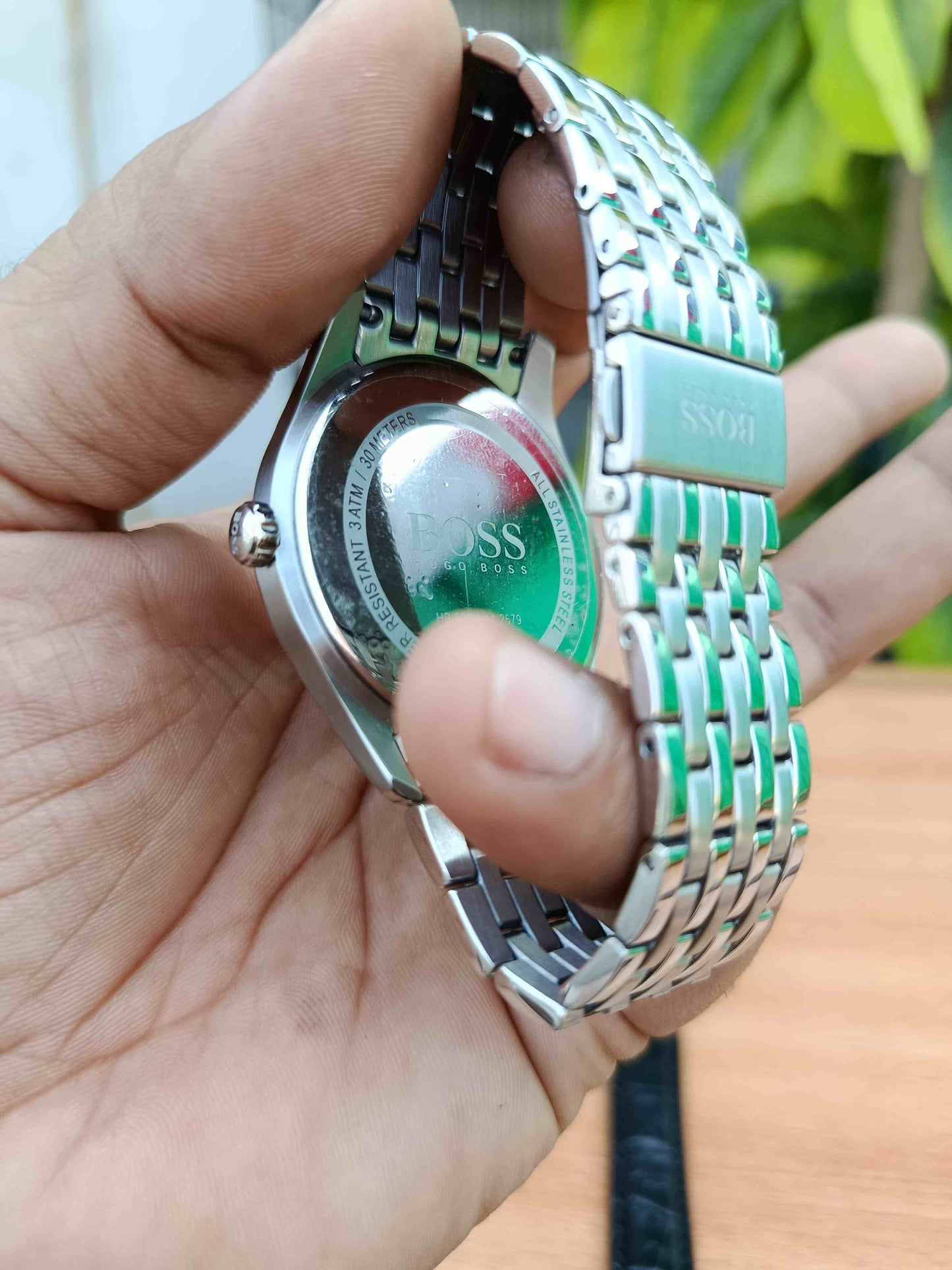 Hugo Boss White Dial Stainless Steel Bracelet Quartz Men's Watch Used