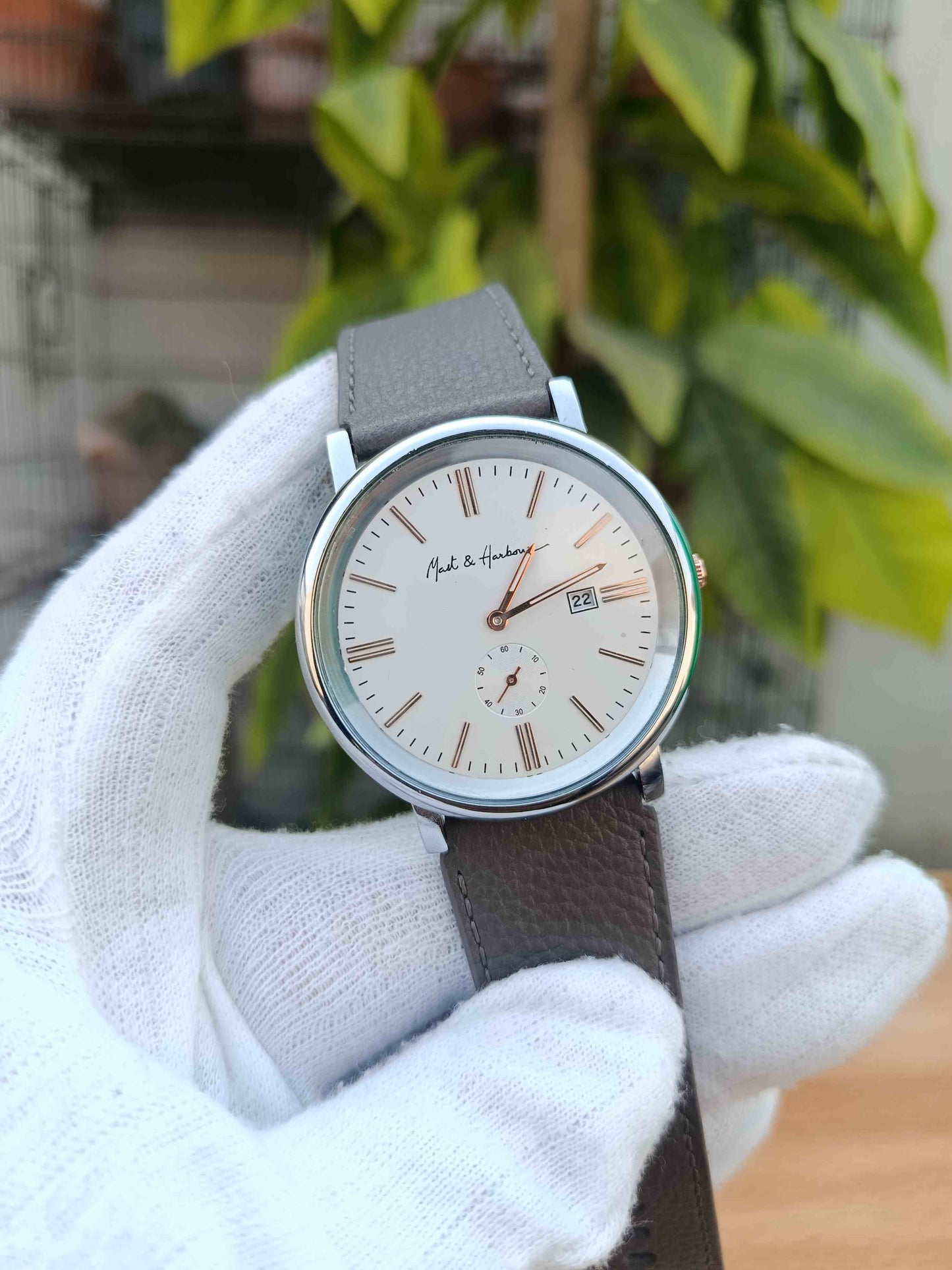 Mast & Harbour Men's Grey Strap Watch Classic