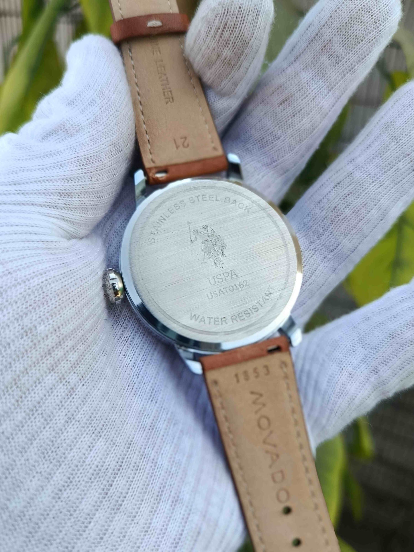U.S. Polo Assn. Men’s Analog Watch Dark Blue Dial with Navy Leather Strap
