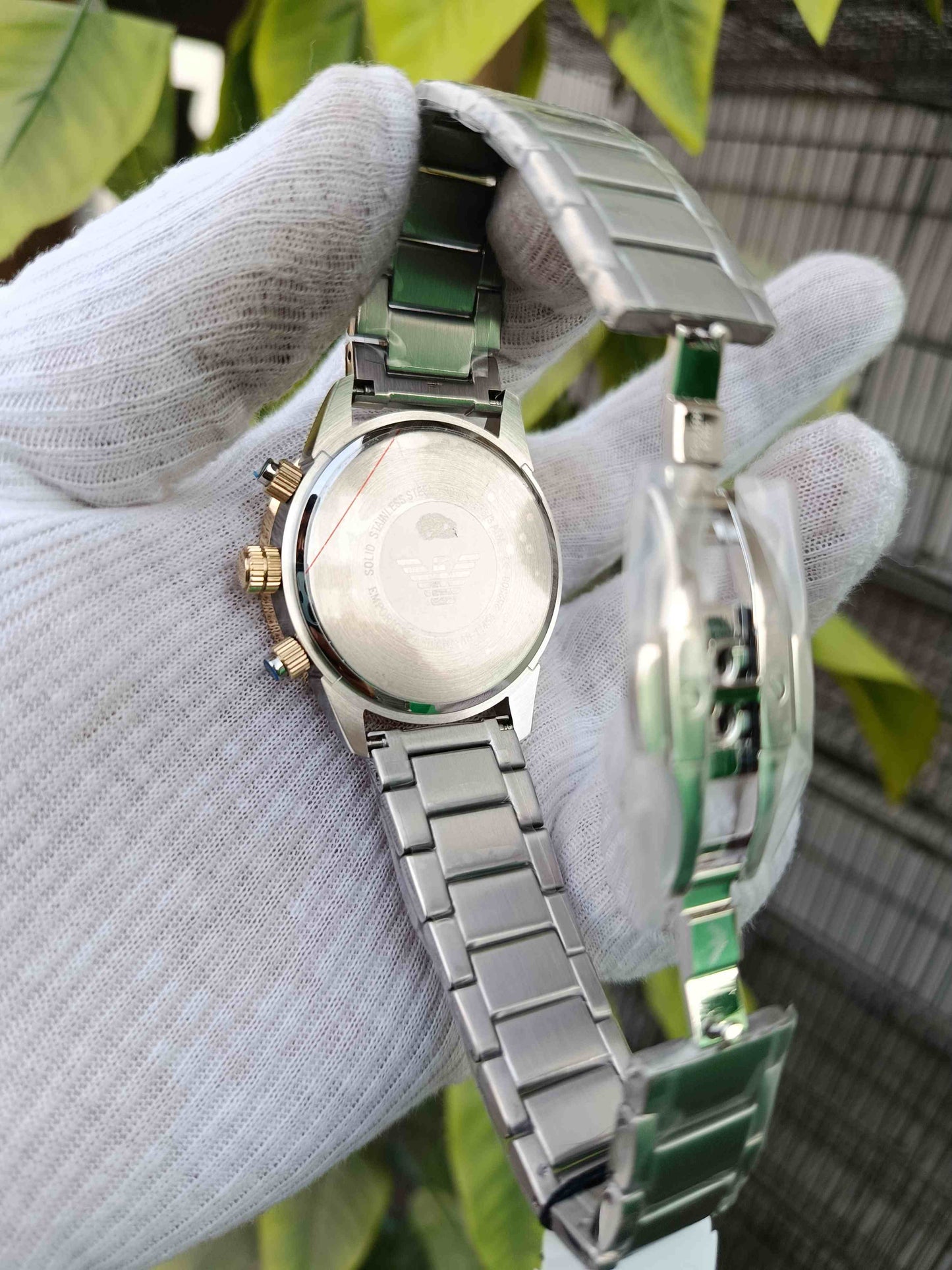 Emporio Armani Luigi Men’s Green Dial Chronograph Watch (AR11454)