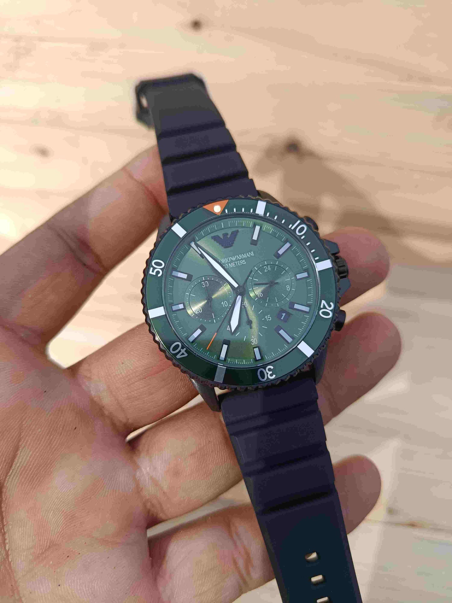 Emporio Armani Diver Analog Green Dial Men’s Watch-AR11463