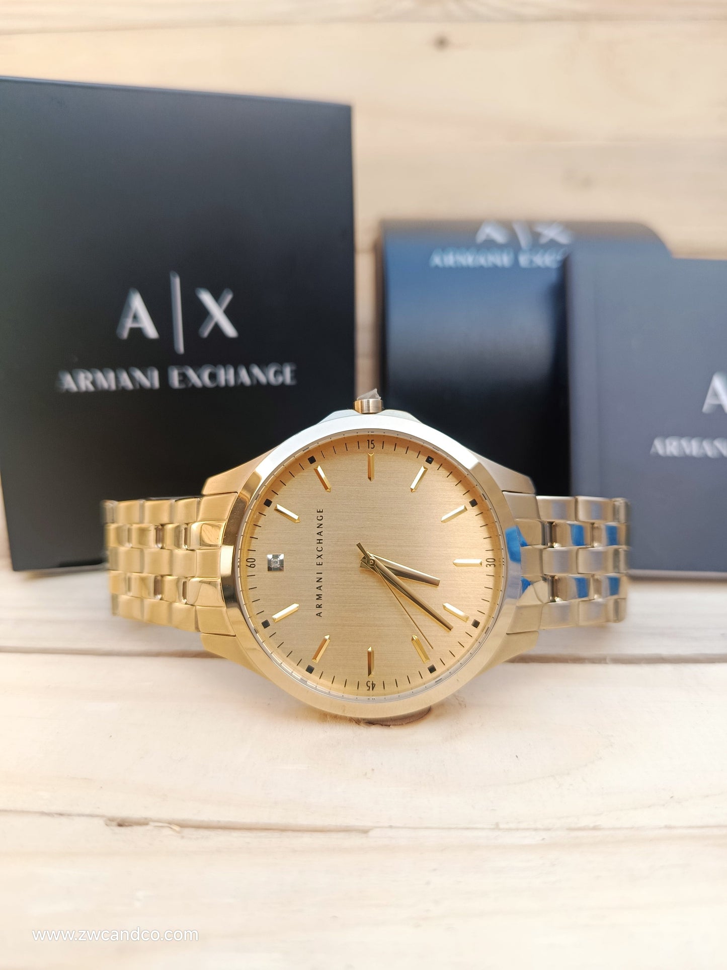 Armani Exchange Hampton Men’s Watch AX2167 – Gold Tone Stainless Steel, 46mm