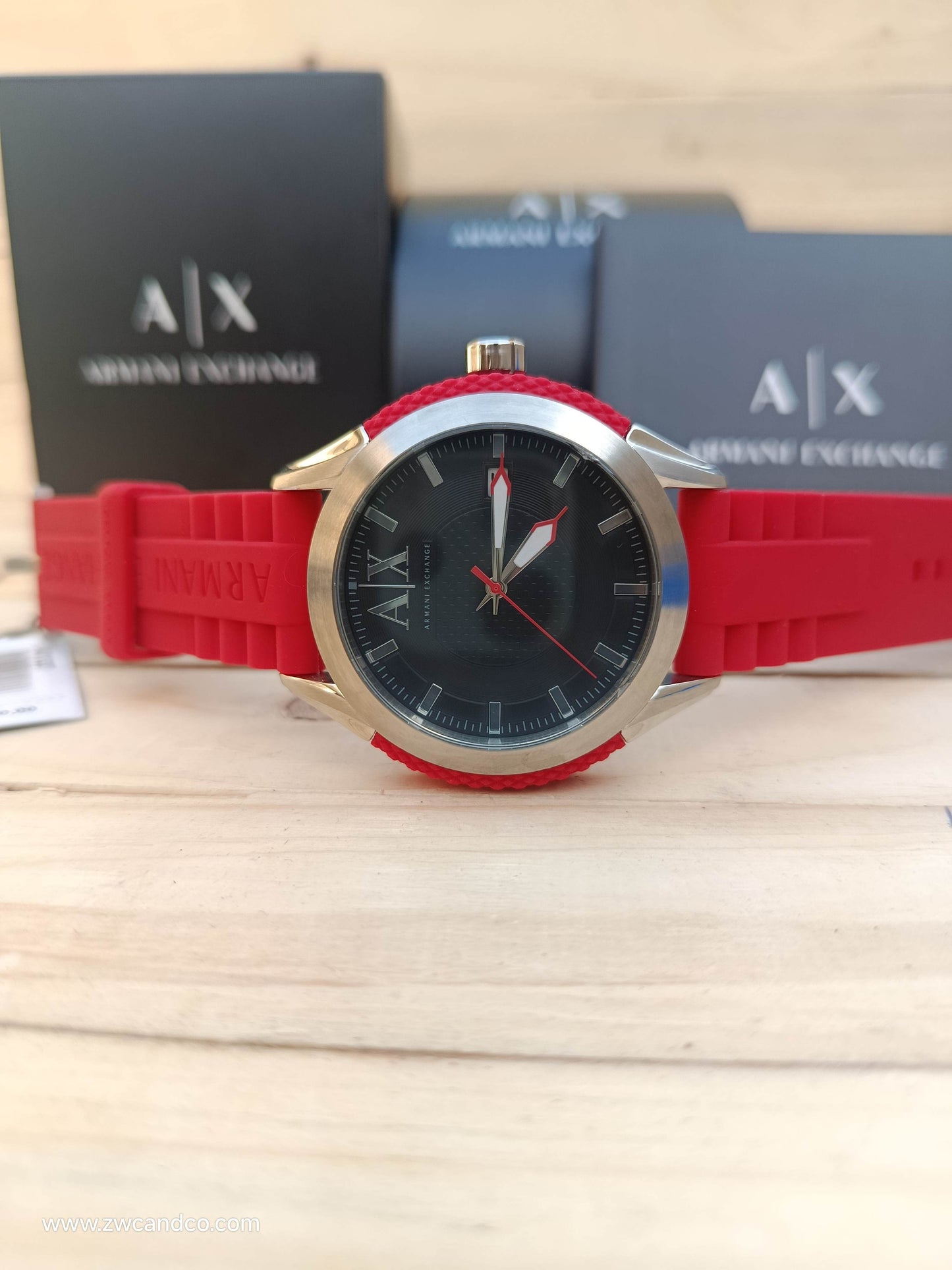 Armani Exchange Men’s Silicone Strap Black Dial 47mm Watch AX1227
