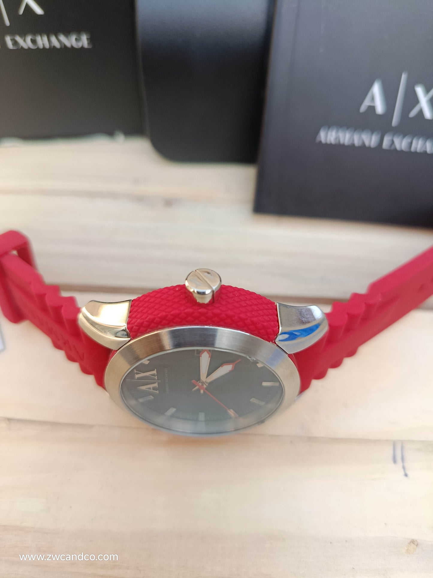 Armani Exchange Men’s Silicone Strap Black Dial 47mm Watch AX1227