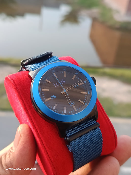 FCUK blue Strap Men’s Watch 42mm – Quartz Movement Stainless Steel Case | Stylish Casual Watch for Men