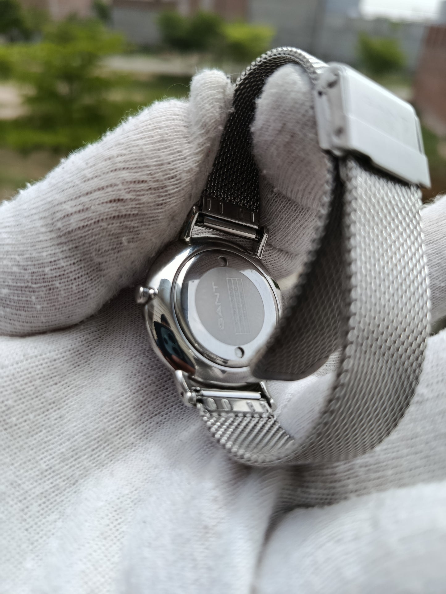 GANT Unisex Quartz Watch | Brown Sunray Dial | Silver Stainless Steel Mesh Bracelet | Date Display | Minimalist Dress Watch