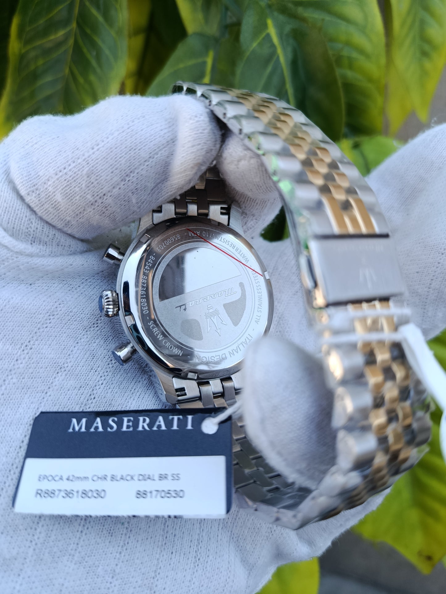 Maserati Men's Chronograph Watch – Two-Tone Bracelet, Navy Blue Dial