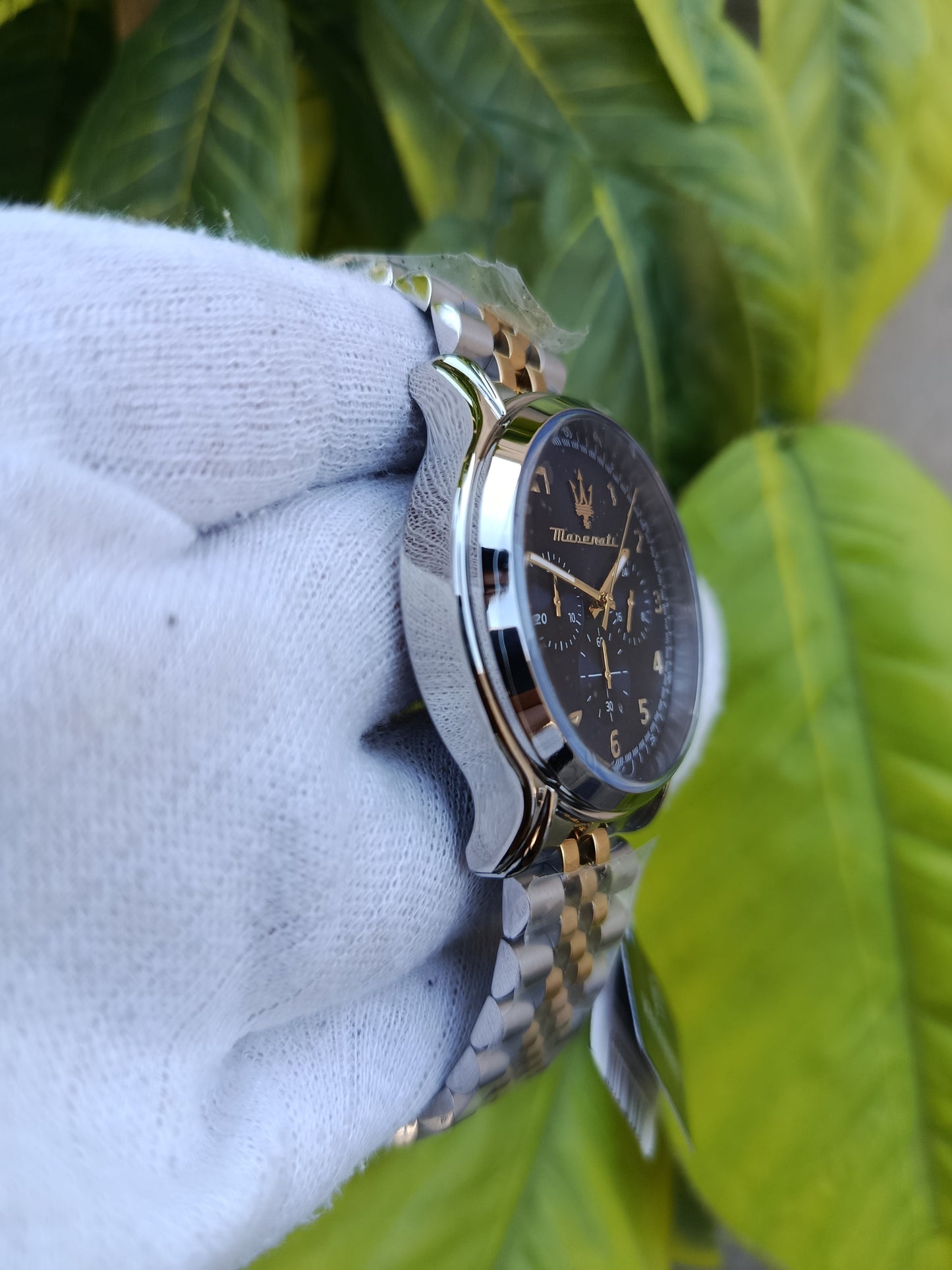 Maserati Men's Chronograph Watch – Two-Tone Bracelet, Navy Blue Dial