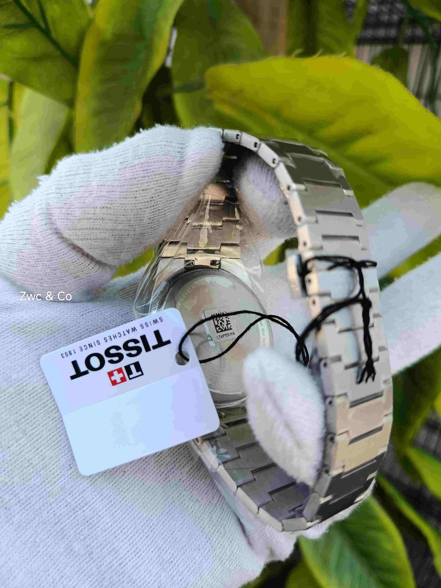 Tissot PRX 1853 Swiss Made Quartz White Silver Textured Dial Rose Gold Indices Stainless Steel Bracelet Men's Watch with Date Display
