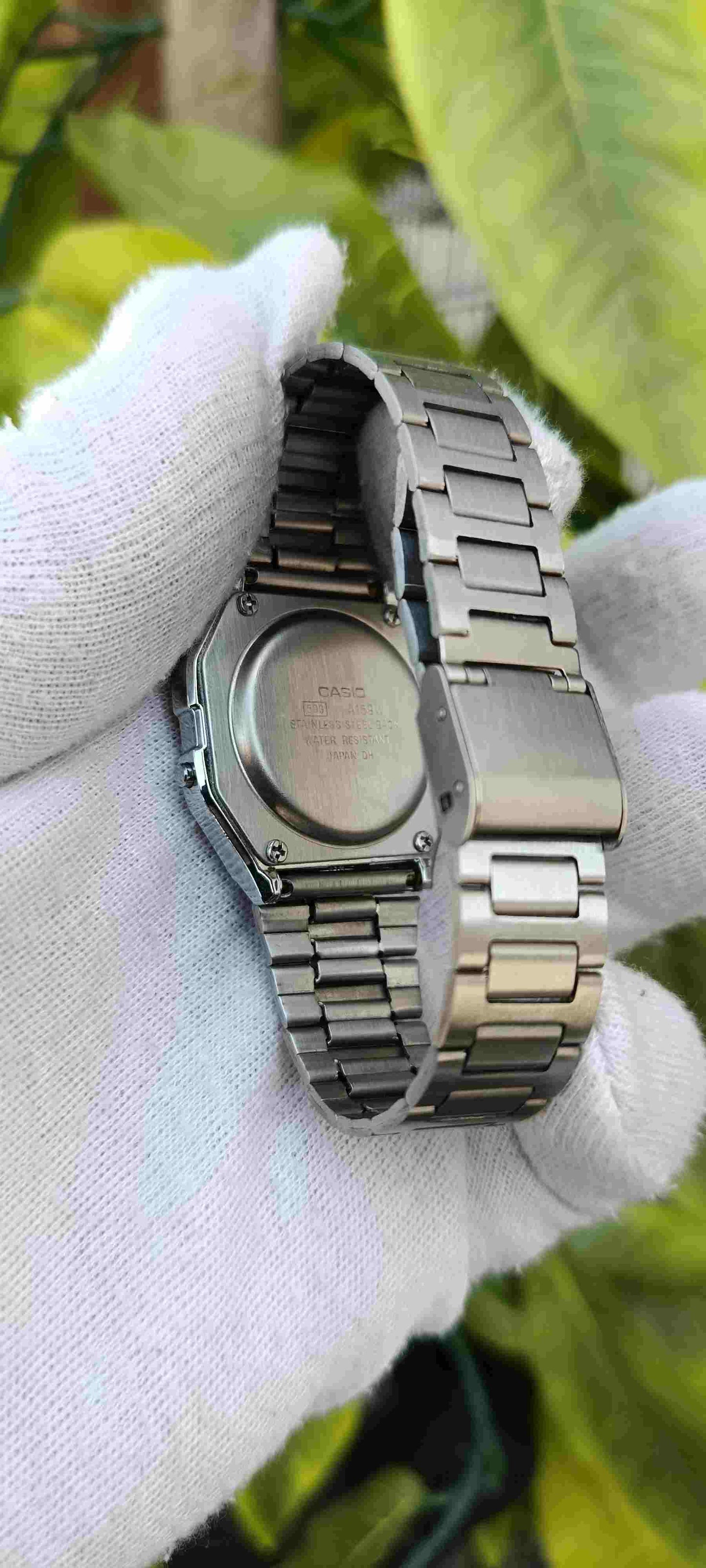 Casio A158WA Stainless Steel Digital Watch – Alarm Chrono, Water Resistant, Retro Classic
