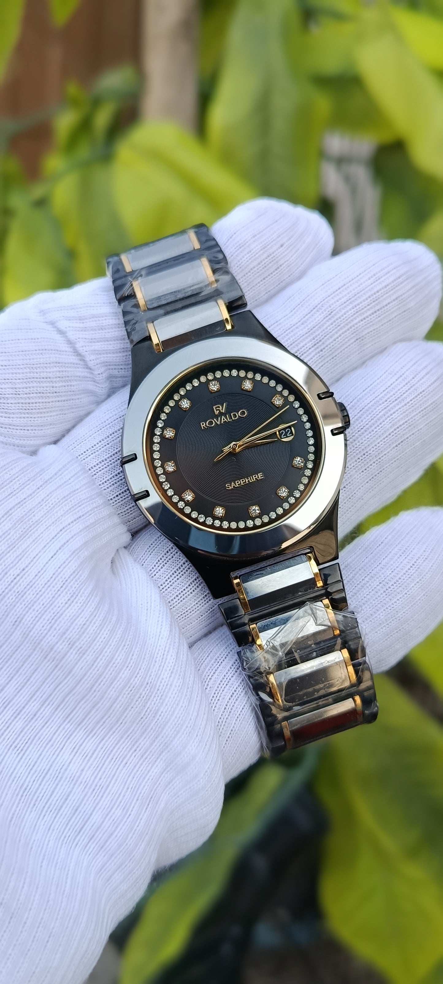 ROVALDO Two-Tone Diamond Sapphire Watch