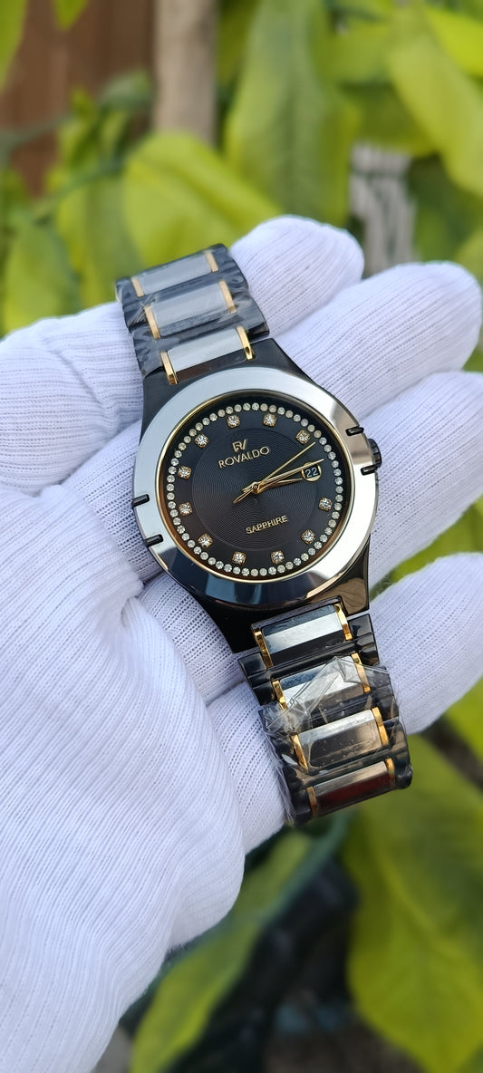 ROVALDO Two-Tone Diamond Sapphire Watch