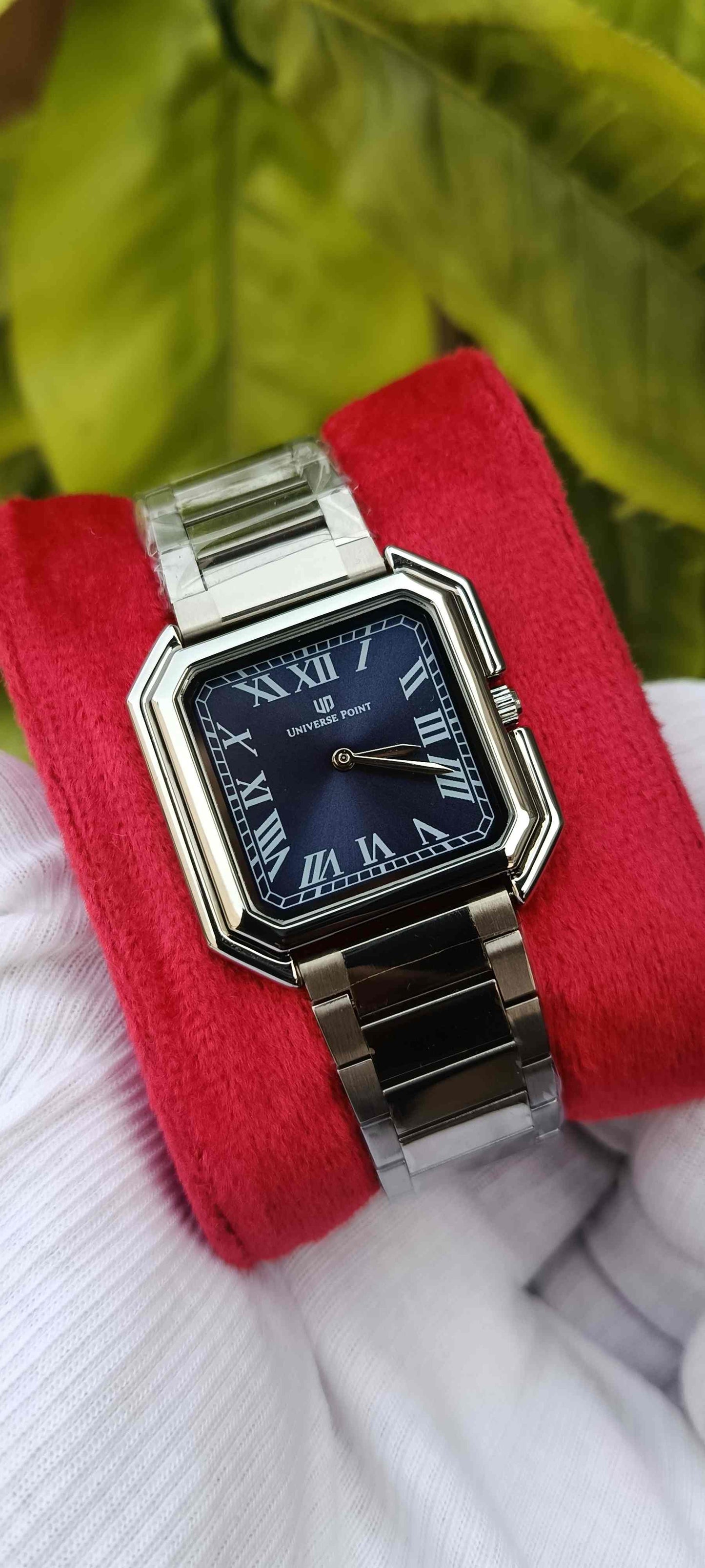 Universe Point Rectangular Blue Dial Dress Watch